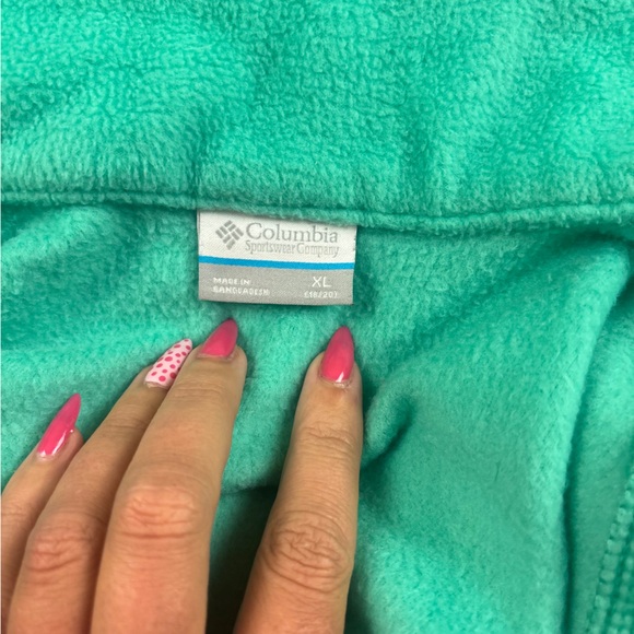 COLUMBIA Girls Green/Blue Full Zip Fleece Jacket size: XL (18/20) - Picture 3 of 7